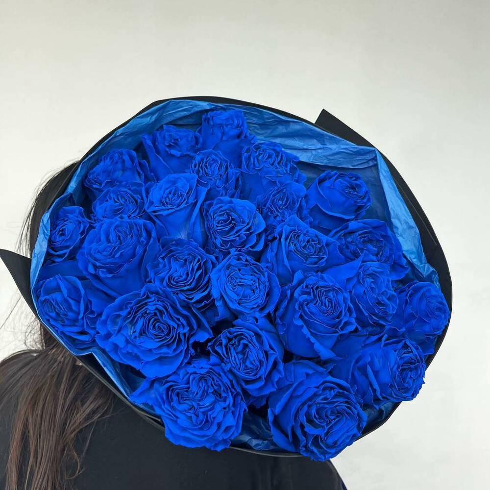 Букет из 25 синих роз Оригинал Эквадор